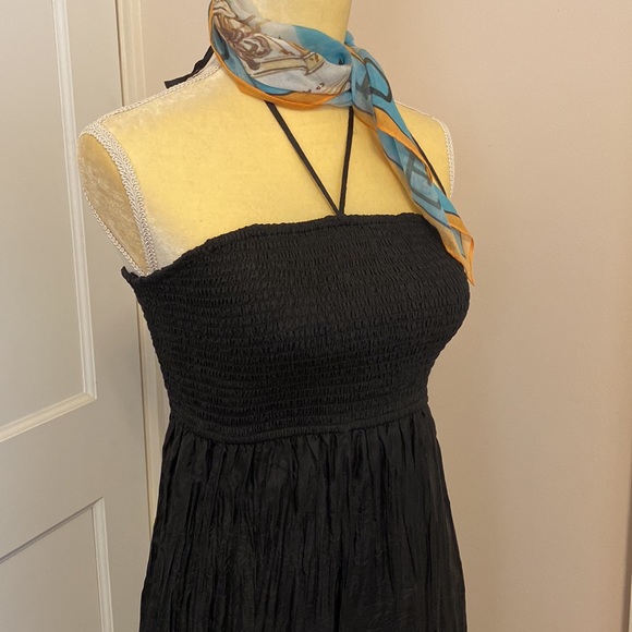 ANTHROPOLOGIE Maeve silk smocked maxi dress, in black, XS - Picture 2 of 9